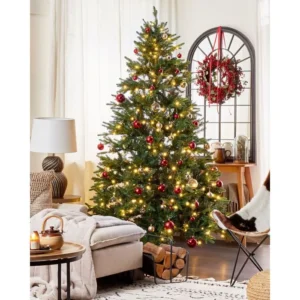 Sapin de Noël-Arbre de Noël artificiel LED FIDDLE 210 cm Vert SHL5735